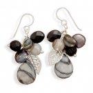 Multistone Cluster French Wire Earrings 64696