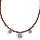 Garnet and Coil Charm Necklace 33339