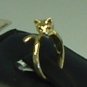 14KT YELLOW GOLD CAT RUBY EYES RING