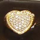 14KT YELLOW GOLD HEART DIAMOND RING