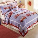 Fire Truck Twin Quilt with Pillow Sham