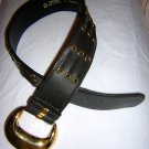 Escada wide leather belt gold buckle size 34 made in Germany ll1908