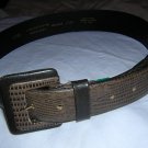 Liz Claiborne lizard stamped leather belt unused medium ll1619