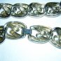 3 Piece Parure bold silvery links necklace bracelet earrings retro vintage ll1905