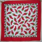 Red chili pepper scarf bandana kerchief cotton/poly