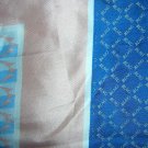 Bling Bling large silk scarf pastels stripes and dark royal blue ll1806