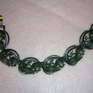 Pewter color leaf link bracelet 1950s era vintage ll1827
