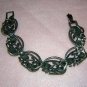 Pewter color leaf link bracelet 1950s era vintage ll1827