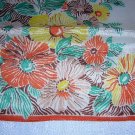 Vintage silk hanky pocket puff stylized flowers lovely ll1702