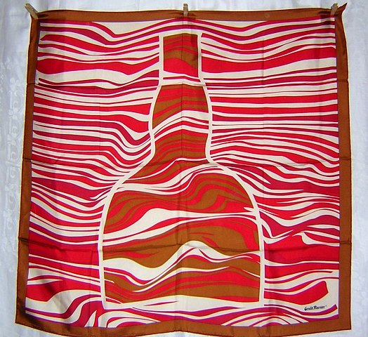 Canova silk scarf Grand Marnier bottle made France large mint ll1780