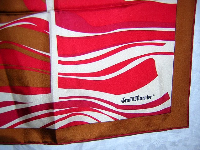 Canova silk scarf Grand Marnier bottle made France large mint ll1780