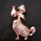Snooty pooch gold-tone pin brooch coiffed poodle cutie ll1976