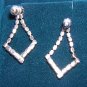 Rhinestone dangling earrings pierced elegance vintage jewelry  ll2024