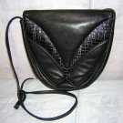 Black leather shoulder bag Elegance Canada unused vintage ll1577