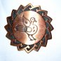 Solid copper pin brooch bird motif Southwest vintage ll1964