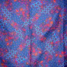 Polyester scarf patchwork paisley navy border vintage ll1855