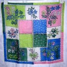 2 cotton hankies color coordinated green pink florals ll1645