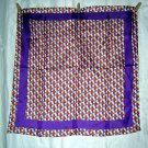 Honeycomb print scarf silk blend Glentex unused purple border ll1757