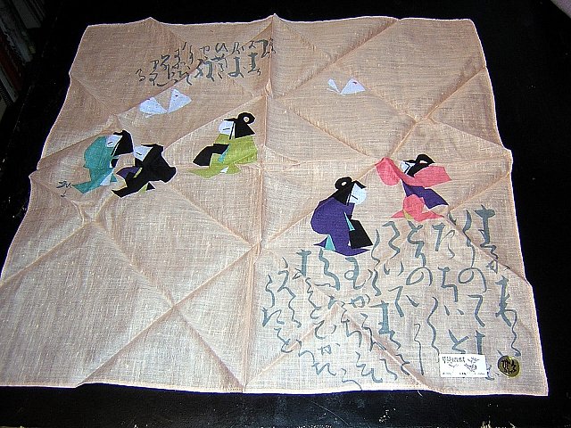 Cotton hanky Japanese stylized ladies new with factory stickers ll1634