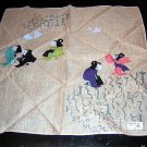 Cotton hanky Japanese stylized ladies new with factory stickers ll1634