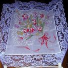 Hanasenka cotton and lace scarf bouquet of tulips unused tags