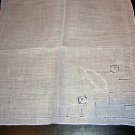 Vintage linen hanky monogram D threadwork handmade ll1626