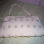 Big band era beaded evening bag Magid France white handbeaded vintage ll1527