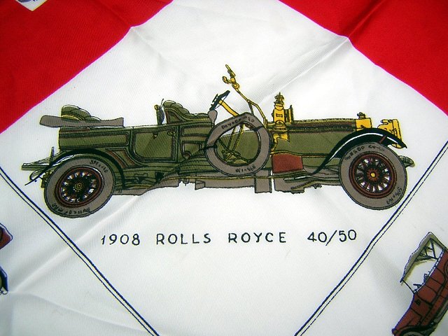 1904-15 Vintage autos scarf made in Italy for St. Michael UK ll1847