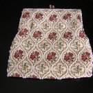 Tapestry and pearl bead evening bag wrist chain vintage ll1520