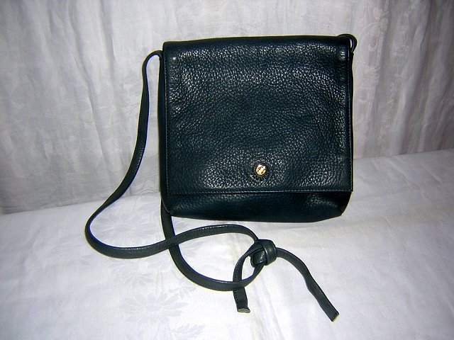 Joulies pebble leather shoulder bag purse teal unused vintage ll1491