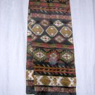 Echo long silk scarf black rust olive Indian motif excellent  ll1036