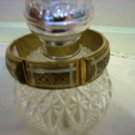 Enamel on gold plate hinged bangle bracelet similar to Damasquinado vintage ll1020
