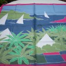Fisba-Stoffels summer cotton scarf sailboats tropical scene ll1054
