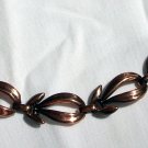 Copper necklace linked leaves mid century vintage jewelry  ll1075