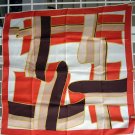 Vintage acetate twill scarf striped ribbons design bold red ll1106