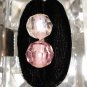 Faceted lucite plastic dangling earrings pink balls Richelieu clip back vintage jewelry ll1248