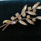 Elegant spray of rhinestones silvertone brooch closed backs vintage pin ll1262
