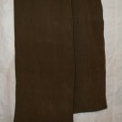 Long silk tie scarf lush fabric dark taupe brown vintage ll1360
