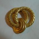 Triple Ring gold tone scarf clip as new 1990s vintage jewelry ll1335