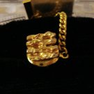 Gold nugget style man's tie tac vintage jewelry ll1383