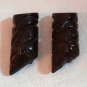Mahogony carved Bakelite dress clips perfect pair 1930s ll1423