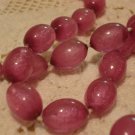 Individually knotted clear grape plastic beads rope necklace vintage jewelry ll1442