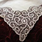 Antique white linen wedding hanky lavish handmade lace ll1447