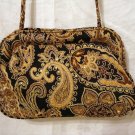Brocade paisley evening bag sequins beads convertible strap Marci Avane vintage accessories ll2086