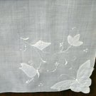 Large handmade ladies linen hanky Marghab style embroidery antique linens ll2109