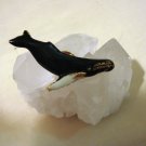 Enamel on gold plate humpback whale tie tac or pin perfect condition ll2111