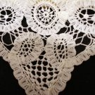 Tiny white linen hanky handmade Battenburg lace antique wedding hankies ll2136