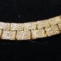 Liberty House gold plated necklace textured flat links vintage costume jewelry  ll2137