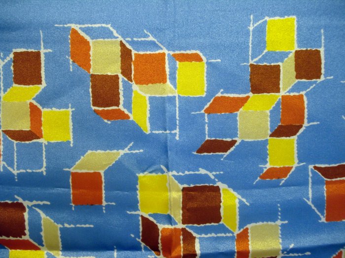 Acetate scarf modern art design stacking cubes vintage scarves ll2204