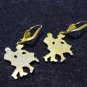 Jitterbugging couple earrings gold tone pierced earwires reproduction vintage jewelry ll2208